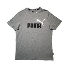 Image of PUMA Heather Gray Big Logo Short Sleeve T-Shirt NEW Medium