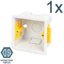 Image of 1x Appleby SB632 47mm Single Dry Lining Fast Fix Box 1 Gang Plasterboard BackBox