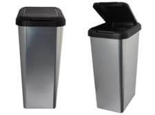 Image of 45l silver iml touch & lift rectangle swing kitchen waste rubbish recycle bin