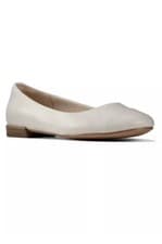 Image of Clarks ladies Flat Ballerina Shoes Festival white Leather 5.5 D