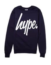Image of Just Hype Boys Crew Neck Script Jumper 9-10 Years Sweatshirt sweater Navy