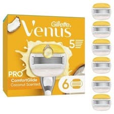 Image of GILLETTE VENUS PRO COMFORTGLIDE COCONUT SCENTED RAZOR BLADES (6 PACK) NEW SEALED