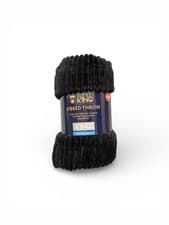 Image of Ribbed Throw Blanket Faux Fur Fleece Cozy King Size 200 x 240 cm RRP £39