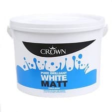 Image of Crown Matt Emulsion Pure Brilliant White Wall Ceiling Paint 7.5L