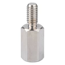 Image of R-TECH 524382 Hex Threaded M-F Spacer Brass 7mm A/F M4 12mm - Pack Of 25