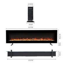 Image of 40/50/60/70/80/100 inch Insert/ Wall Mounted LED Fireplace Electric Inset Fire