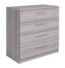 Image of Home Brisbane 4 Drawer Chest – Grey Oak | Stylish Furniture Bedroom Living