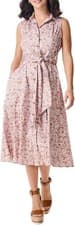 Image of NIC+ZOE Abstract Animal Print Sleeveless Shirtdress Nordstrom Medium