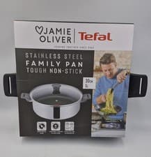 Image of Jamie Oliver By Tefal Stainless Steel Non-stick Family Pan Pot 30cm 5L BNIB NEW