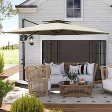 Image of Cantilever Parasol with Weighted Base, Adjustable Tilt and Crank