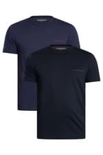 Image of Emporio Armani Men's 2 Pack Lounge Crew Neck T-Shirt – Blue/Peacoat