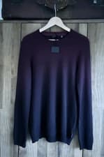 Image of NEW TED BAKER JUMPER SIZE 3 MEDIUM COTTON/ WOOL SUBTLE OMBRÉ KNITTED 70cm Length