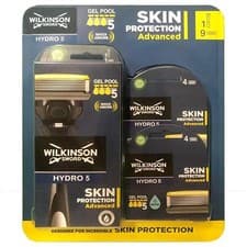 Image of Wilkinson Sword Hydro 5 Skin Protection Advanced Razor Handle + 9 Blades Refill