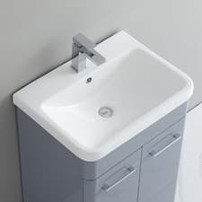 Image of 500mm Bathroom Mid-Edge Basin Sink &Overflow 1 Tap Hole Ceramic Inset Wash Basin