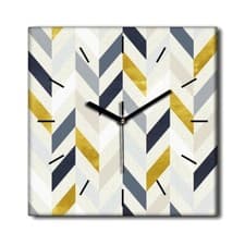 Image of Silent Clock Canvas Wall Art Home decor Framed colourful lines white 30x30