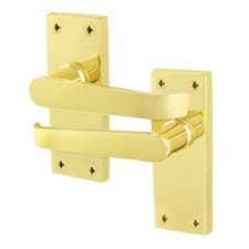 Image of Polished Brass Victorian Straight Door Handles, Latch Internal, Multipacks