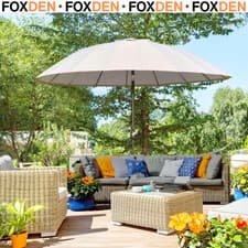 Image of 2.5m Shanghai Garden Parasol Umbrella with Crank & Tilt Adjustable Outdoor White