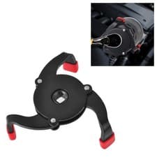 Image of Universal 3 Jaw Oil Filter Wrench Tool, 3/8" Interface, 2.5-4.75" Range, Red