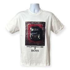 Image of Hugo Boss White Graphic T-Shirt Crew Neck 100% Cotton Short Sleeve