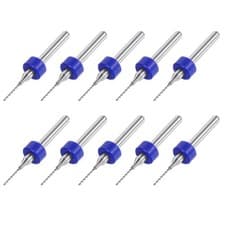 Image of 10pcs 0.7mm Tip 3.175mm Shank Spiral Flute Tungsten Carbide PCB Drill Bits