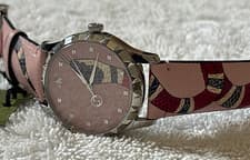 Image of Gucci G-Timeless YA1264083 kingsnake pink leather 38mm ladies Watch