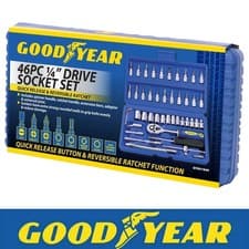 Image of 46pc 1/4" Drive Socket Set Ratchet Wrench Tool Quick Release Reversible Handle