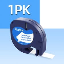 Image of Compatible with Dymo LetraTag Refill White Plastic 91201 Label Tape 12mm LT-100H