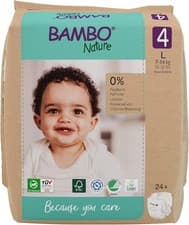 Image of Bambo Nature Nappies, Size 4 (15-31lb/7-14 kg), Pack of 24