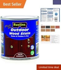 Image of Satin Mahogany Quick Dry Wood Stain 250ml - Ideal for Fences, Decks & Furniture