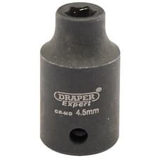 Image of Draper Expert 1/4" Drive Hi Torq Hexagon Impact Socket Metric 4.5mm
