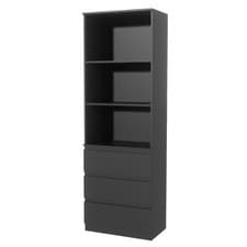 Image of 3 Tier Bookcase with Shelving Drawers for Storage Bookshelf Living Room Office