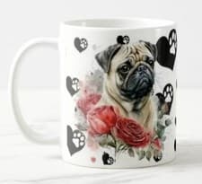 Image of Pug Love - Ceramic Mug