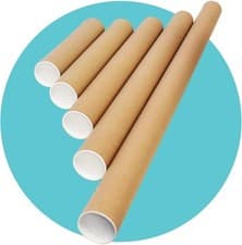 Image of 40 Pack Standard A0 885x45mm Cardboard Shipping Postal Mailing Tubes w/End Caps