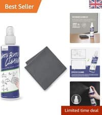 Image of Non-Toxic 250ml Whiteboard Cleaner with Microfiber Cloth - Low Odor Formula