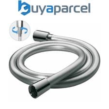 Image of Smooth Shower Hose 1.5m Pipe PVC Double Interlock Silver Chrome Fits Triton Mira