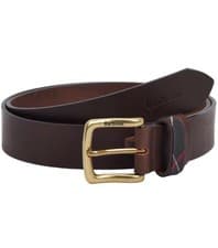 Image of Barbour Esk Mens Leather Belt 3.5cm Brown Small (fits 28”-32”) New