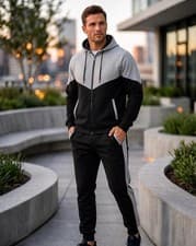 Image of Men’s Tracksuit Set 2 Piece – Slim Fit Streetwear Tracksuit, Gym Set, Athleisure