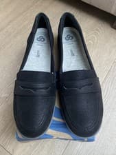 Image of NEW BLACK CLARKS AYLA FORM BALLET FLATS, UK 5.5/39 E FIT