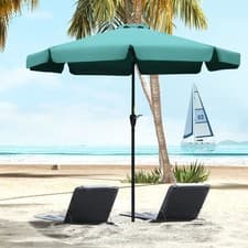 Image of 2.7m Patio Umbrella Garden Parasol Tilt Outdoor with Crank, 8 Ribs Ruffles