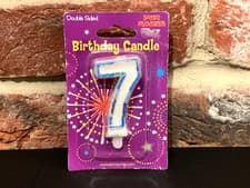 Image of Birthday Cake Number Age Candle Pink Blue 0-9 Question Mark **ANY 2 FOR £3.98**