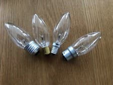 Image of 25w/40w/60w Clear Candle, Light Bulb Traditional, Dimmable, BC ES SBC SES x10