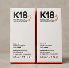 Image of 2x K18 Leave in Molecular Repair Hair Mask Conditioner 50ml NEW & SEALED