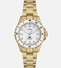 Image of Fossil ES5350 Blue Gold Plated Bracelet Watch