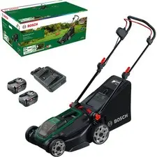 Image of Bosch ROTAK 18V2-43 P4A 36v Cordless Brushless Rotary Lawnmower 430mm 2 x 4ah Li
