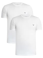Image of Emporio Armani Men's 2 Pack Lounge Crew Fitted T-Shirt, White