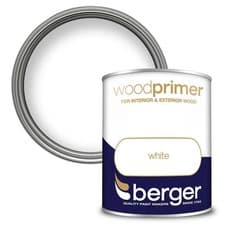 Image of Berger Wood Primer White Paint 750ml