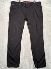 Image of HUGO Jeans Mens 38x32 Black 708 Slim Fit Stay Black Stretch Denim Tapered Leg