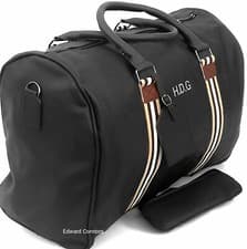 Image of Personalised Faux Leather PU Weekend Holdall Travel Bag Duffle Sports Gym Work