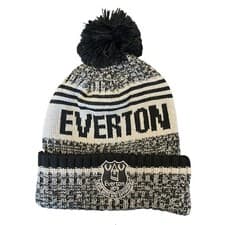 Image of Everton FC Official Slab Adult Bobble Hat Black EFC Gift