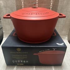 Image of MasterClass Cast Aluminium 5L Casserole Dish Red 28cm (11”)
